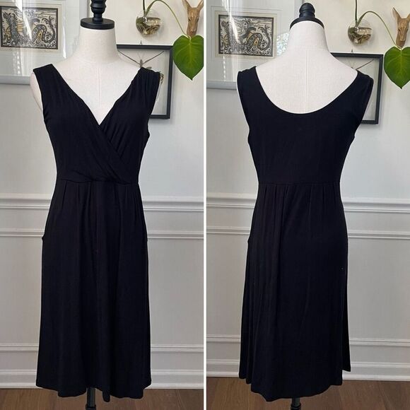 Garnet Hill Black Cross Top Sleeveless Dress Black S - Picture 1 of 7